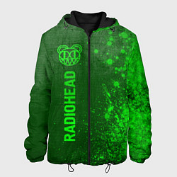 Куртка с капюшоном мужская Radiohead - green gradient по-вертикали, цвет: 3D-черный