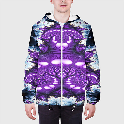 Мужская куртка Абстрактная иллюзия текстура / 3D-Белый – фото 3