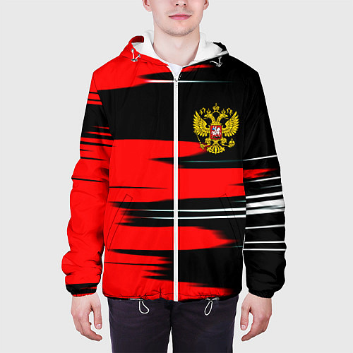 Мужская куртка Россия полосы краски / 3D-Белый – фото 3