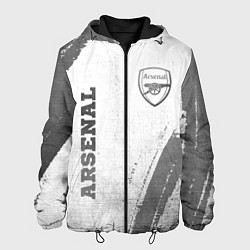 Куртка с капюшоном мужская Arsenal - white gradient вертикально, цвет: 3D-черный