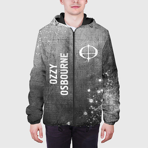 Мужская куртка Ozzy Osbourne - grey gradient вертикально / 3D-Черный – фото 3