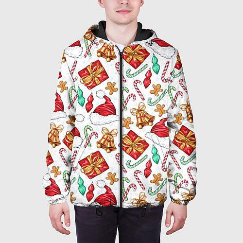 Мужская куртка Новогодний паттерн 2025 / 3D-Черный – фото 3