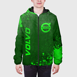 Куртка с капюшоном мужская Volvo - green gradient вертикально, цвет: 3D-черный — фото 2