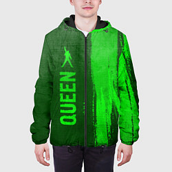 Куртка с капюшоном мужская Queen - green gradient по-вертикали, цвет: 3D-черный — фото 2