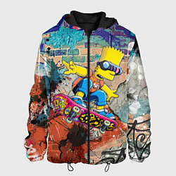 Мужская куртка Bart Simpson on a skateboard - graffiti