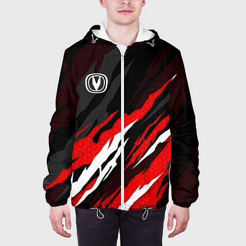 Мужская куртка Changan - красные языки / 3D-Белый – фото 3