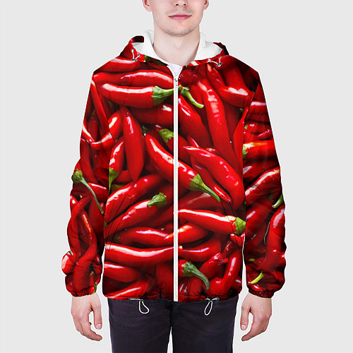 Мужская куртка Красный перец / 3D-Белый – фото 3