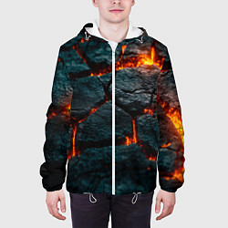 Куртка с капюшоном мужская Скала и лава, цвет: 3D-белый — фото 2