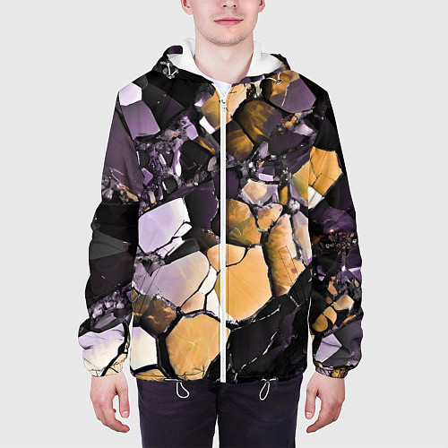 Мужская куртка Чёрно-жёлтый камень / 3D-Белый – фото 3