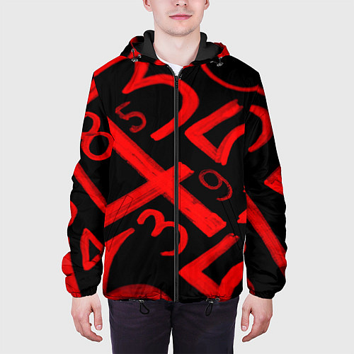 Мужская куртка Числовой код / 3D-Черный – фото 3