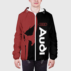 Куртка с капюшоном мужская Audi и череп, цвет: 3D-белый — фото 2