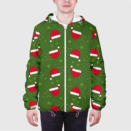 Мужская куртка Шапка Санты / 3D-Белый – фото 3