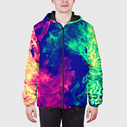 Куртка с капюшоном мужская Огненный стиль текстура, цвет: 3D-черный — фото 2