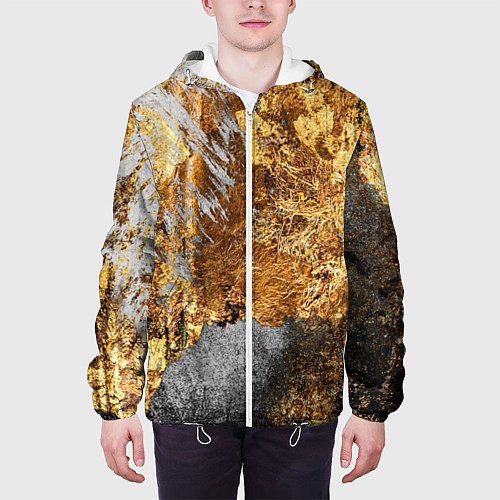 Мужская куртка Текстура золота и бетона / 3D-Белый – фото 3