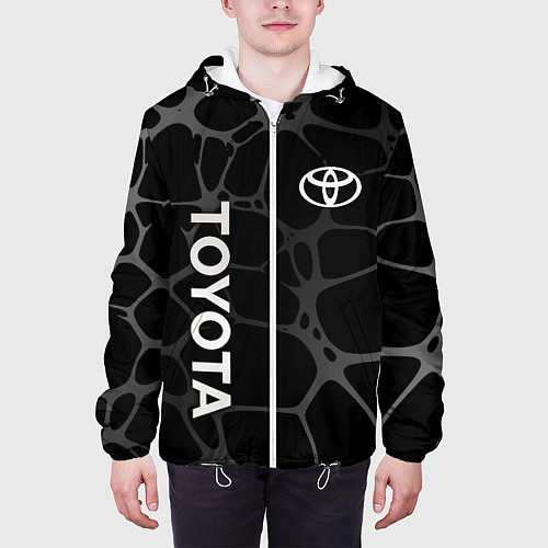 Мужская куртка Toyota - монохромный аква / 3D-Белый – фото 3