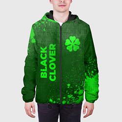 Куртка с капюшоном мужская Black Clover - green gradient вертикально, цвет: 3D-черный — фото 2