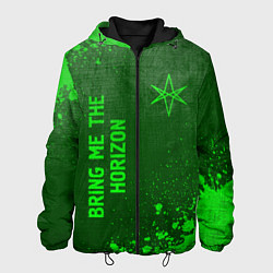 Куртка с капюшоном мужская Bring Me the Horizon - green gradient вертикально, цвет: 3D-черный