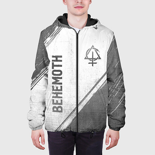 Мужская куртка Behemoth - white gradient вертикально / 3D-Черный – фото 3