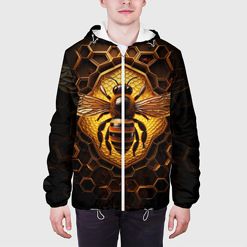 Мужская куртка Золотая пчела / 3D-Белый – фото 3