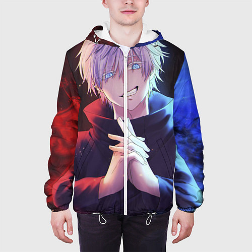 Мужская куртка Аниме - магическая битва / 3D-Белый – фото 3