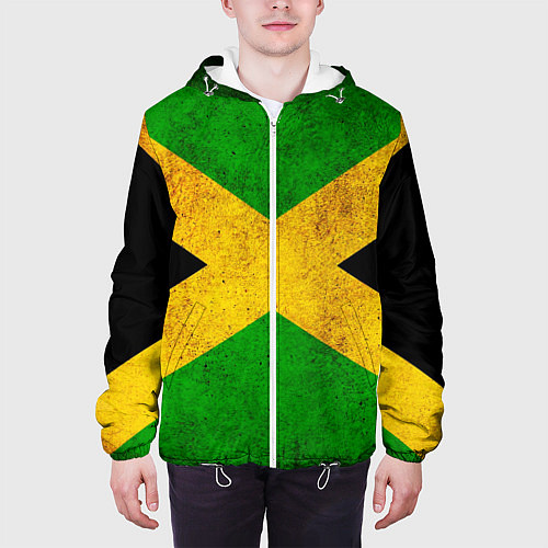 Мужская куртка Jamaica flag / 3D-Белый – фото 3