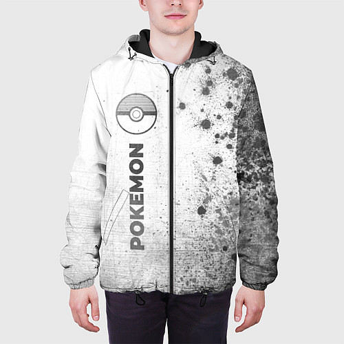 Мужская куртка Pokemon - white gradient по-вертикали / 3D-Черный – фото 3