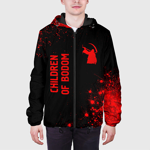 Мужская куртка Children of Bodom - red gradient вертикально / 3D-Черный – фото 3
