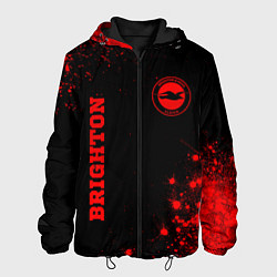 Куртка с капюшоном мужская Brighton - red gradient вертикально, цвет: 3D-черный