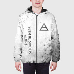 Куртка с капюшоном мужская Thirty Seconds to Mars - white gradient вертикальн, цвет: 3D-черный — фото 2