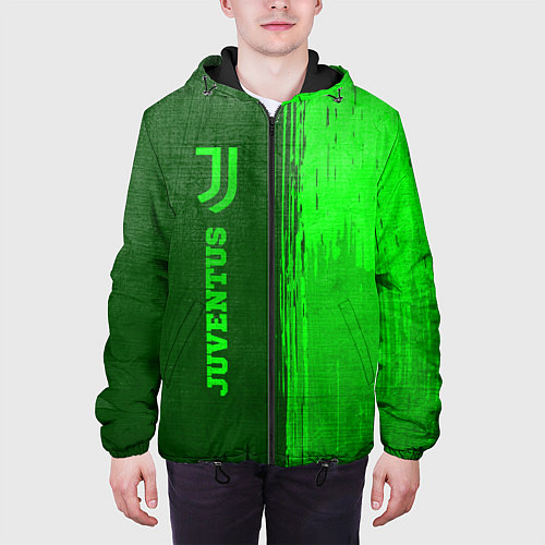 Мужская куртка Juventus - green gradient по-вертикали / 3D-Черный – фото 3