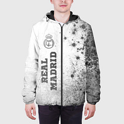 Куртка с капюшоном мужская Real Madrid - white gradient по-вертикали, цвет: 3D-черный — фото 2