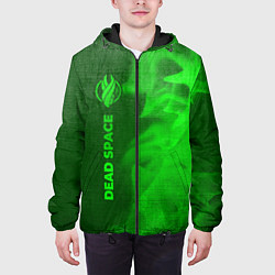 Куртка с капюшоном мужская Dead Space - green gradient по-вертикали, цвет: 3D-черный — фото 2