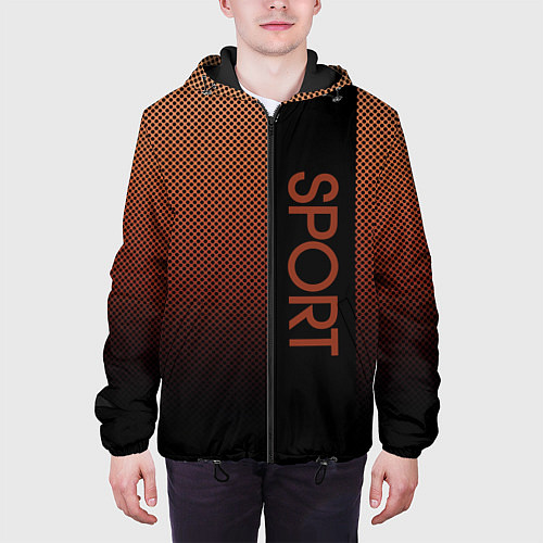 Мужская куртка Sport коричневый вертикальная полоса / 3D-Черный – фото 3