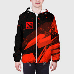 Куртка с капюшоном мужская Dota 2 - красные брызги, цвет: 3D-белый — фото 2