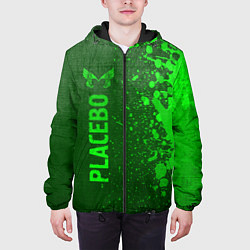 Куртка с капюшоном мужская Placebo - green gradient по-вертикали, цвет: 3D-черный — фото 2