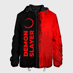 Куртка с капюшоном мужская Demon Slayer - red gradient по-вертикали, цвет: 3D-черный