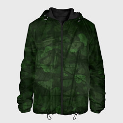 Куртка с капюшоном мужская Абстракция - strange camouflage, цвет: 3D-черный