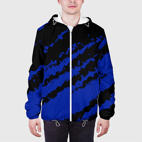 Мужская куртка The color is black and blue / 3D-Белый – фото 3