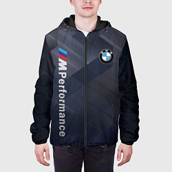 Куртка с капюшоном мужская BMW black-grey, цвет: 3D-черный — фото 2