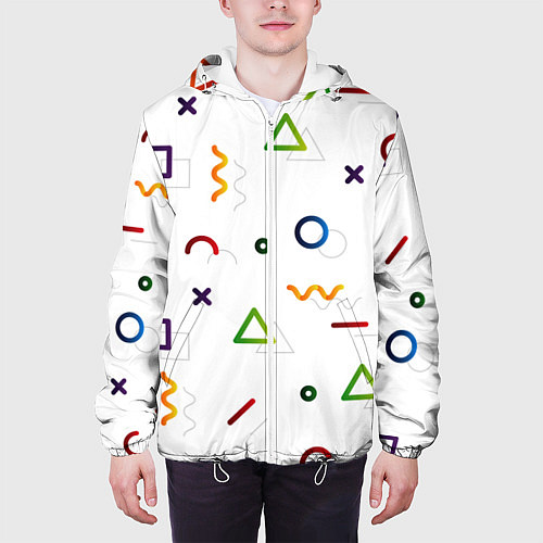 Мужская куртка Геометрический хаос / 3D-Белый – фото 3
