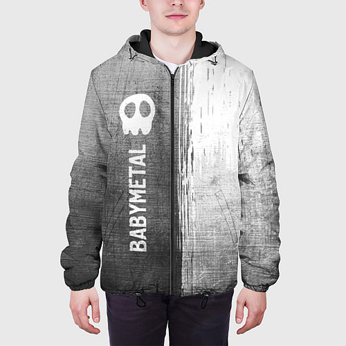 Мужская куртка Babymetal - grey gradient по-вертикали / 3D-Черный – фото 3