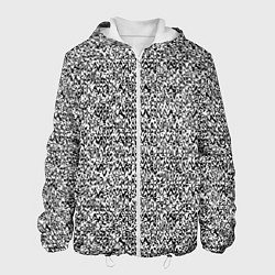 Куртка с капюшоном мужская Чёрно-белый текстурный, цвет: 3D-белый