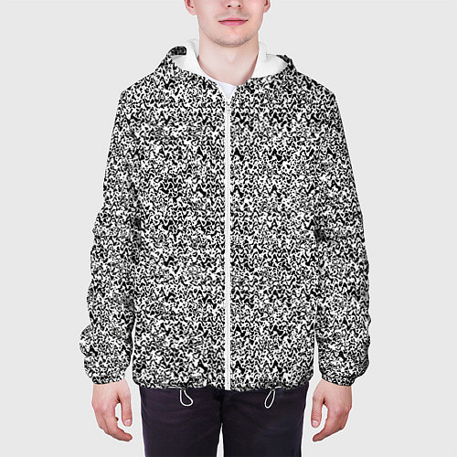 Мужская куртка Чёрно-белый текстурный / 3D-Белый – фото 3