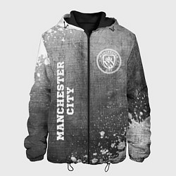 Куртка с капюшоном мужская Manchester City - grey gradient вертикально, цвет: 3D-черный