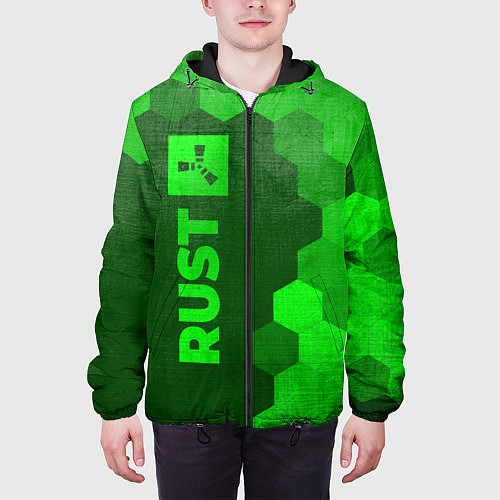 Мужская куртка Rust - green gradient по-вертикали / 3D-Черный – фото 3