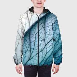 Куртка с капюшоном мужская Листья с прожилками, цвет: 3D-черный — фото 2