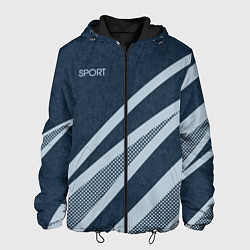 Мужская куртка Sport синий текстурный с полосами