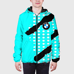Куртка с капюшоном мужская BMW sport краски, цвет: 3D-черный — фото 2