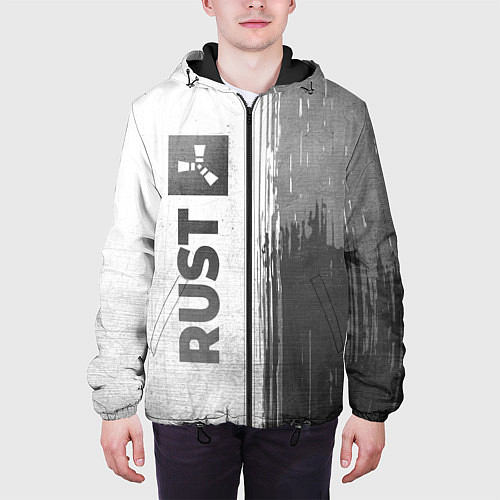 Мужская куртка Rust - white gradient по-вертикали / 3D-Черный – фото 3