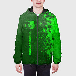 Куртка с капюшоном мужская Danganronpa - green gradient по-вертикали, цвет: 3D-черный — фото 2